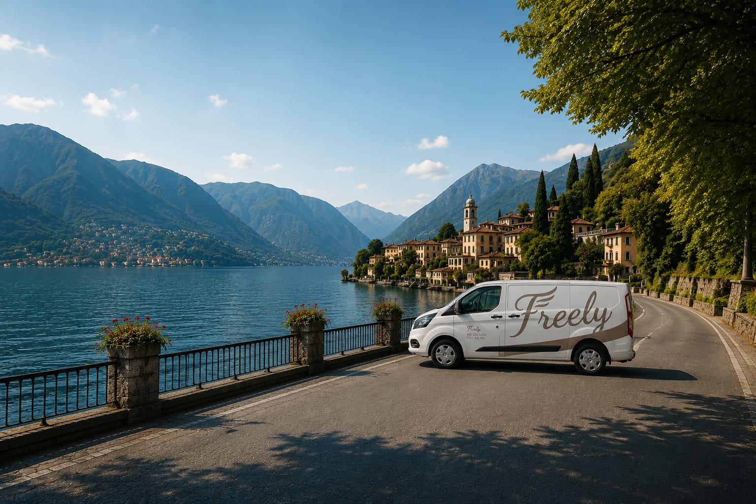 Electric e-bike and scooter delivery on Lake Como